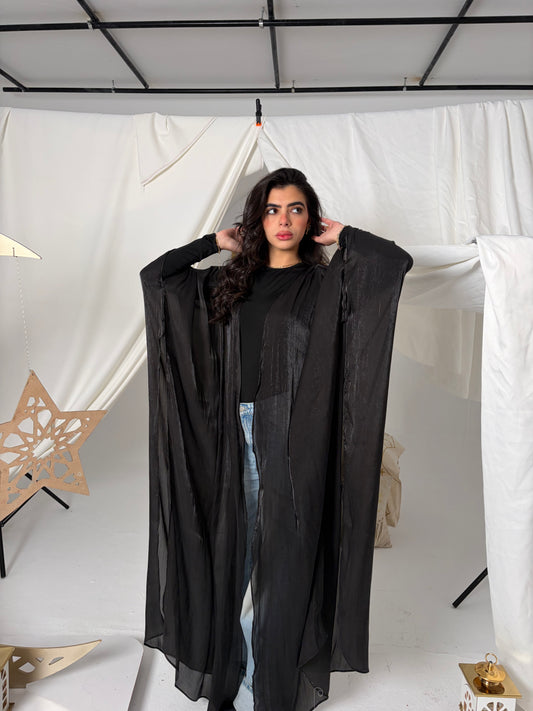 Black Layali Shimmer Kaftan
