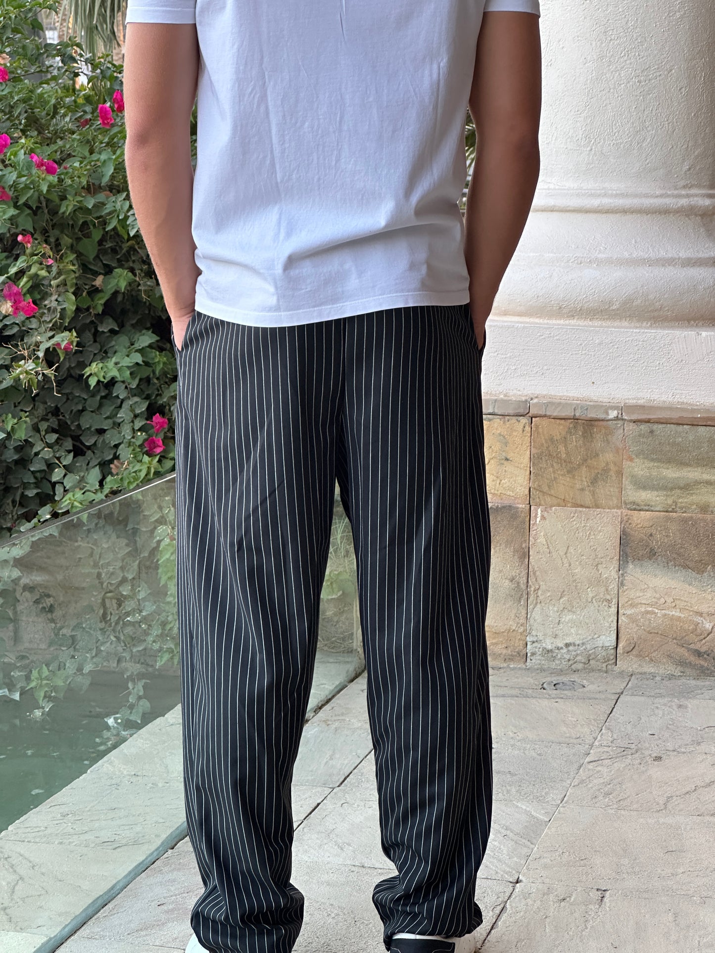 black Pinstripe Pants