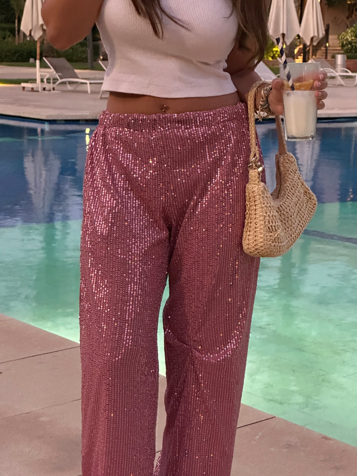 baby pink sparkle pants