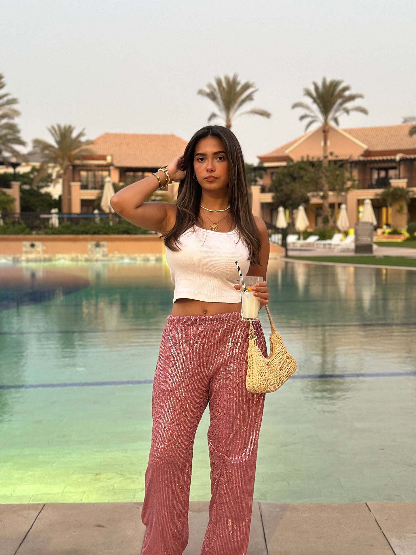 baby pink sparkle pants