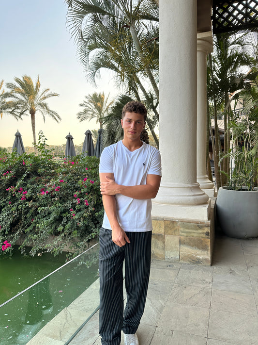 black Pinstripe Pants
